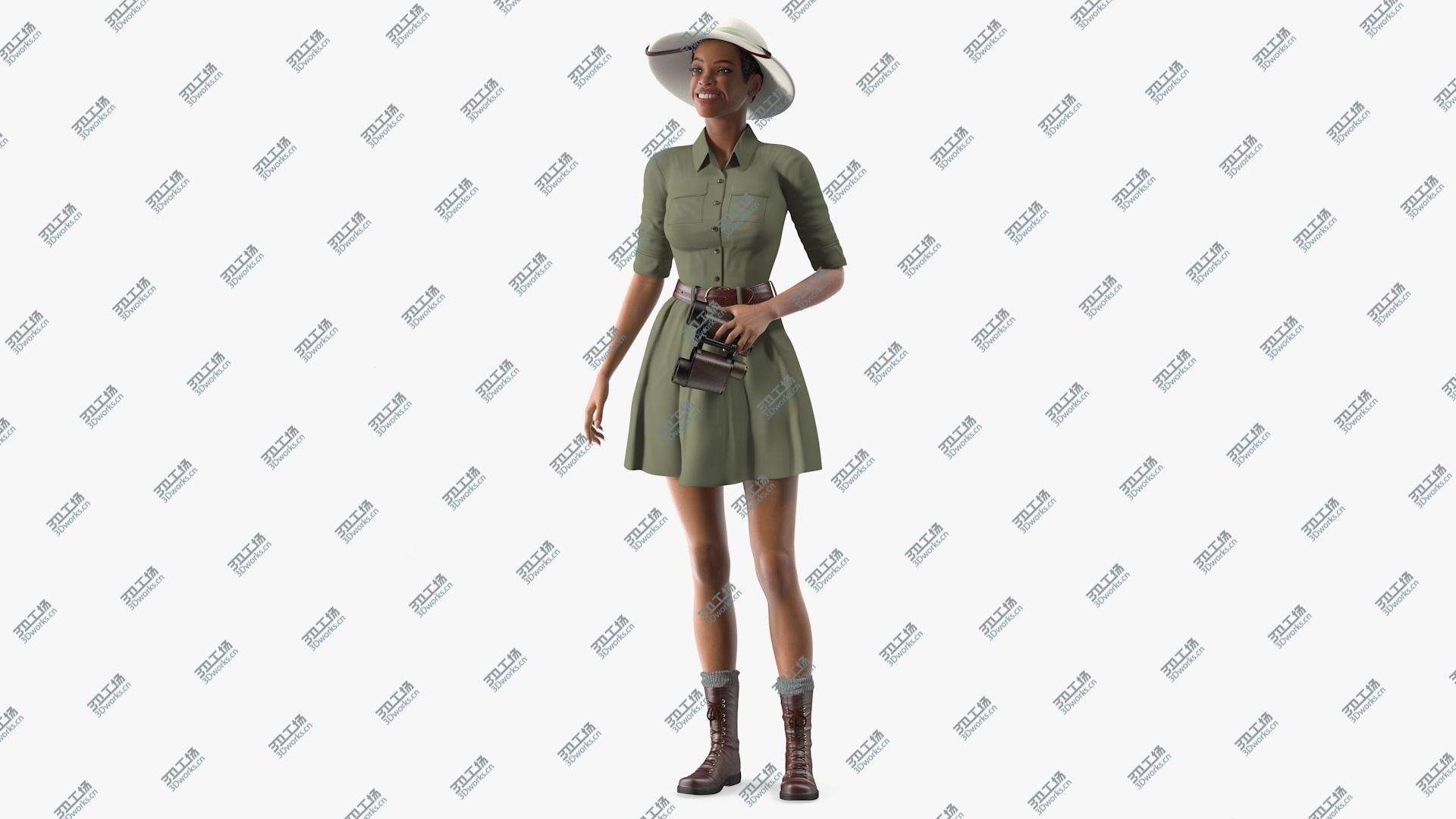 images/goods_img/202104021/3D Light Skin Black Woman Explorer Standing Pose model/2.jpg